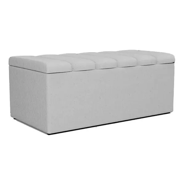 Recamier Calcadeira Bau 100 Cm Dalia Linho Cinza Artte Cinza