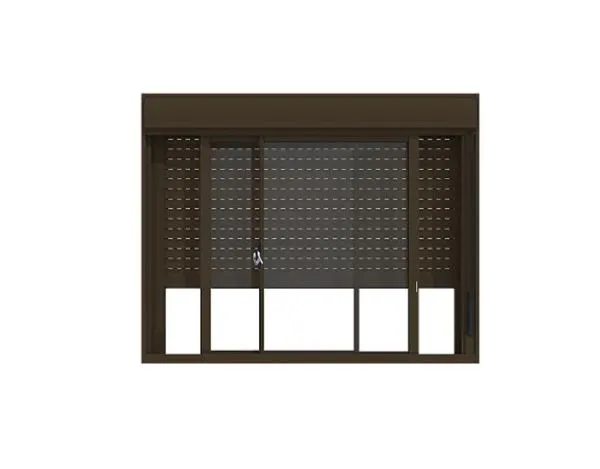 Janela Com Persiana Integrada Alumínio Bronze - 120x150