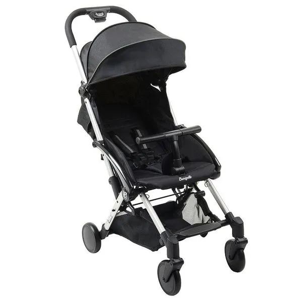 Carrinho de Bebê Burigotto Up Dobrável para Passeio Até 15kg Preto com Metal Prata