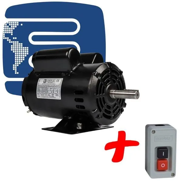 Motor Elétrico Monofásico 2Cv 4Pólos Baixa Rotação Com Chave