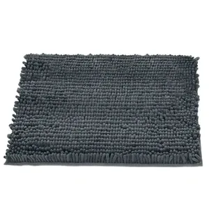 Tapete Buettner Microfibra Antiderrapante Chenille Ginko 60cmx90cm Grafite