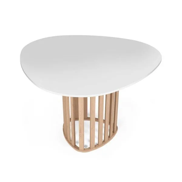 Mesa De Jantar Orgânica 4 Lugares 120x118cm Branco/jade - Straub Web