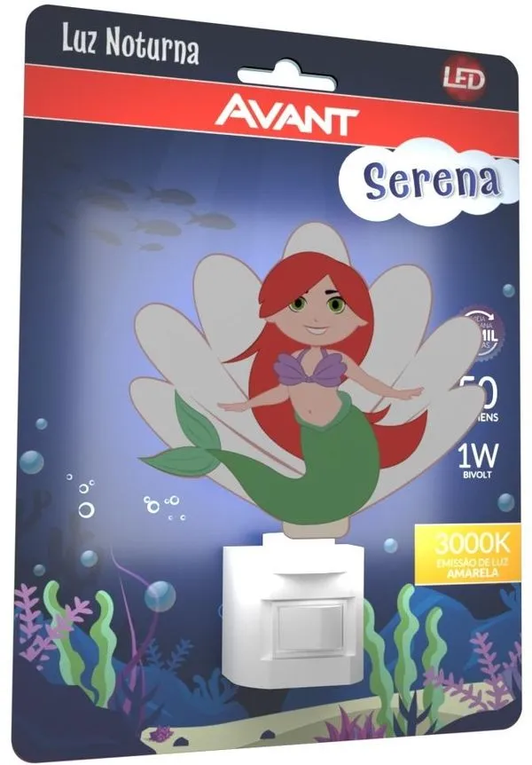 Luz Noturna LED Serena Policarbonato Avant 1W Bivolt