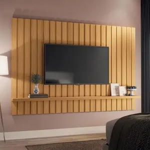 Painel para TV até 70'' Ripado Suspenso 200cm HB Móveis Link | Cinamomo