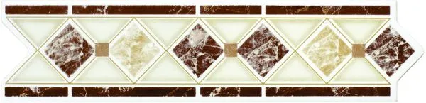 Faixa Decorativa Retangular Cerâmica Gabriella 8,5x33cm GLD2232 Brilhante Vendido por Peça