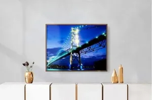 Quadro Decorativo Illuminato Canvas Ponte Hercílio Luz ao Anoitecer