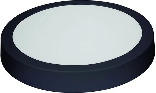 Painel LED de Sobrepor Redondo 18W 6500K Alumínio Blumenau Preto Bivolt