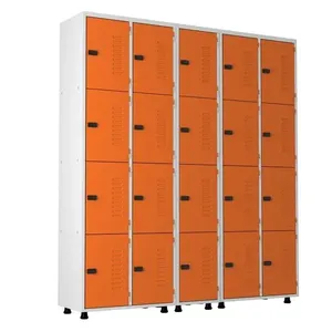 Armário Roupeiro Aço 20 Portas Academia Guarda Volume Trinco Laranja