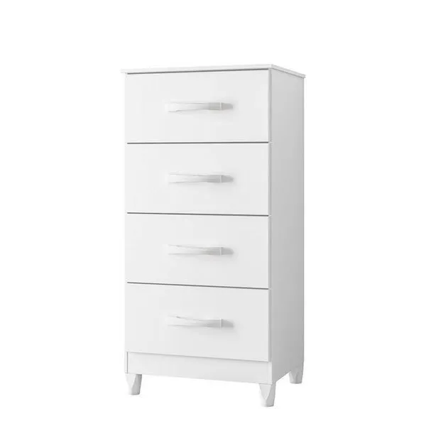 Cômoda Mobi 4 Gavetas Branco Fosco - Móveis Albatroz Branco Fosco