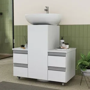 Gabinete Banheiro Coluna Para Encaixe Branco Inteiro