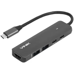 Hub USB-C 5 em 1 - Vinik - 2 USB 3.0 10Gbps, PD 100W, HDMI 4K - Type C DT - HV51C