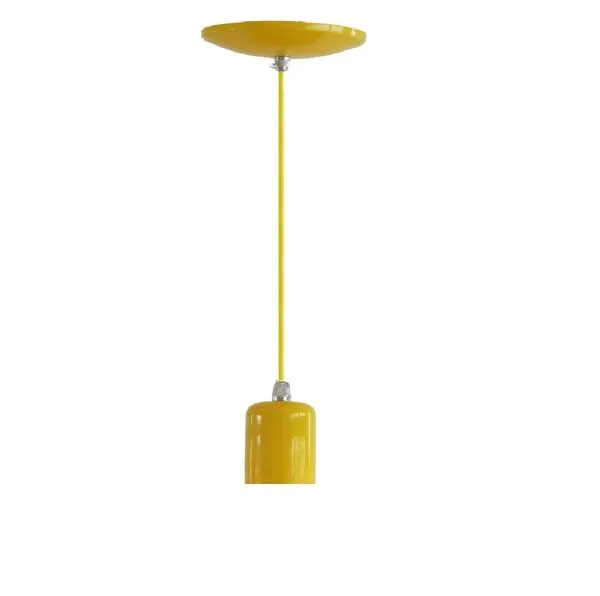 Pendente 1 Lâmpada Slim Arredondado 30W Aluminio Emalustres 2442/.000 Amarelo Bivolt