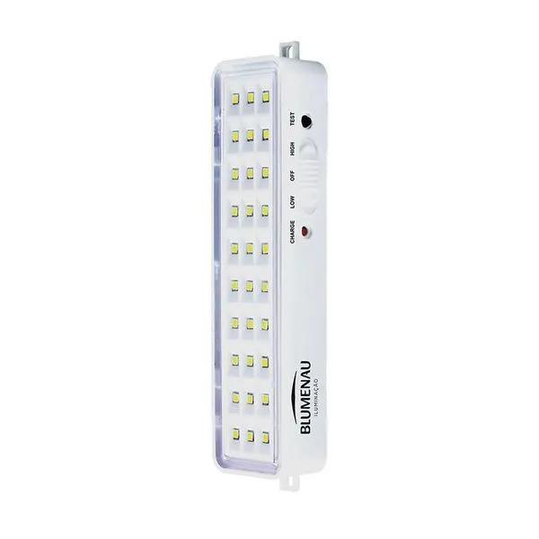Kit 2 Luminárias De Emergência Blumenau 30 Leds Recarregável Bivolt