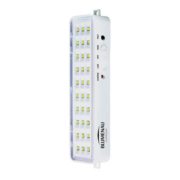 Luminária de Emergência LED Barra Branca 1W 160 Bivolt Blumenau Luminária de Emergência LED Barra Branca 1W Luz Branca 100 lúmens