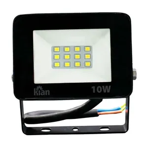 Refletor LED de Alumínio IP65 10W 600 Lúmens Bivolt Kian Refletor de LED 10W IP65 600 Lúmens Luz Amarela