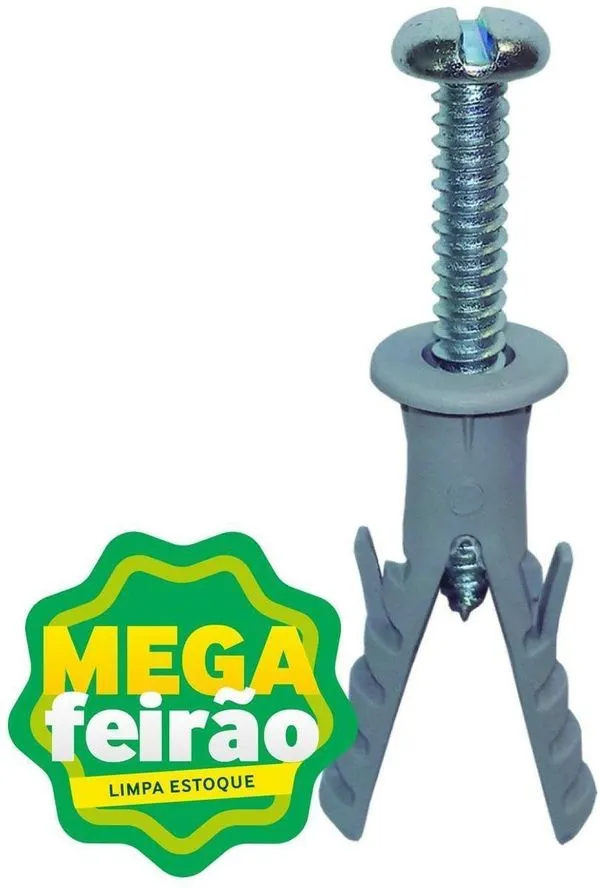 Parafuso Atarraxante Fixtil 6,3x50mm com Bucha Anel 10mm Kit com 5 unidades