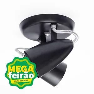 Spot de Sobrepor 2 Lâmpadas Sinsinati Até 100W Alumínio Jm 702/2Pt Preto Bivolt