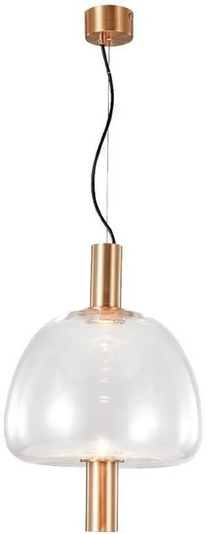 Pendente 1 Lâmpada Clear Triangolo Gu10 Aço Vidro e PP Orluce Or1249 Transparente/Bronze Bivolt