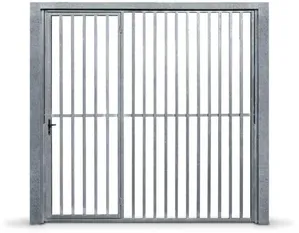 Portão de Aço Maxiaço 826 240x220cm Contrapeso Grade Tubo Galvanizado Esquerda