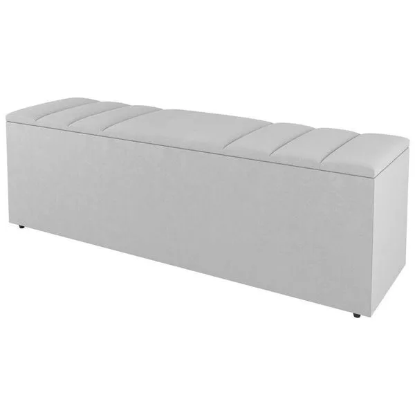 Calçadeira Baú Queen Size Grace 160cm Sintético Branco - Abmaza