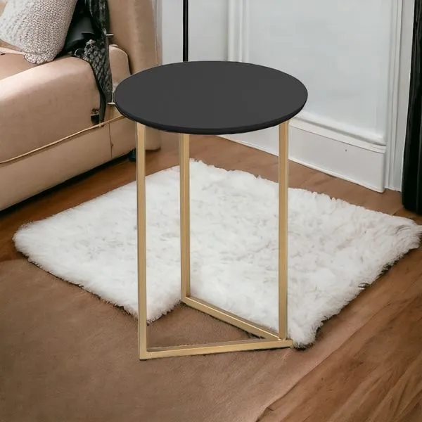 Mesinha De Canto Estilo Industrial Redonda Luxo Jade