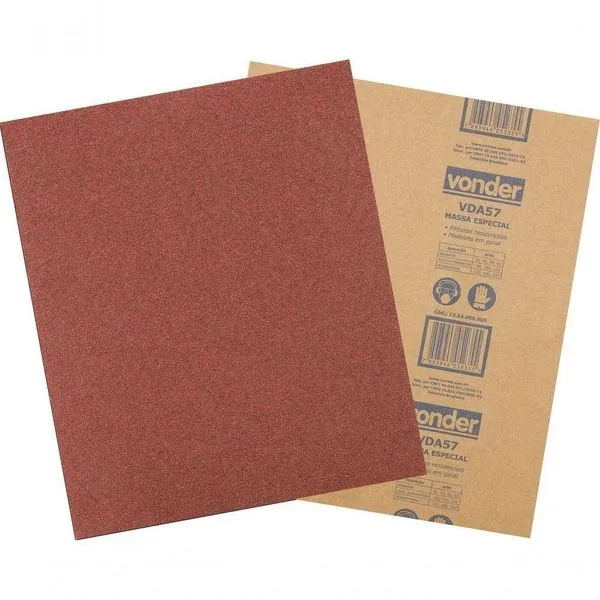 Lixa Folha Massa G50 225x275mm Vda-57 Com 50 Peças - Vonder
