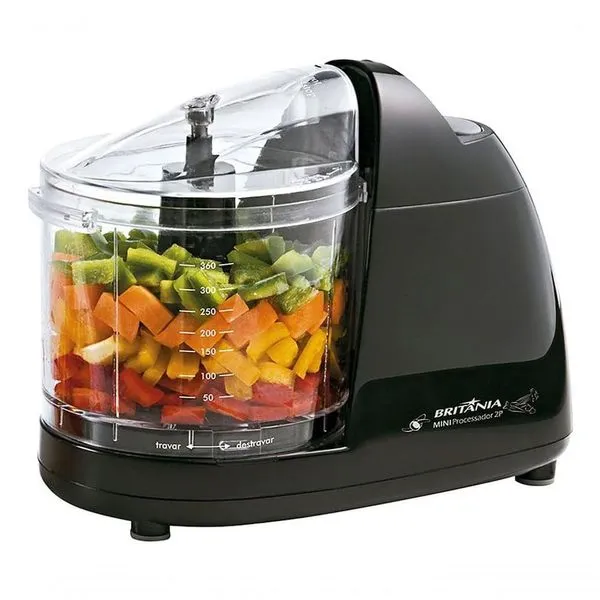 Mini Processador de Alimentos Britânia 2p 160W Preto 110V