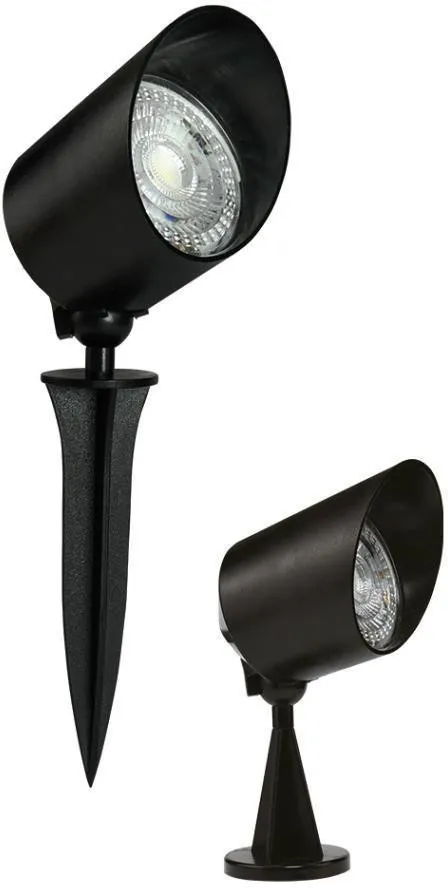 Espeto de Jardim Luminária Spot Clean Redondo 5W 3000K Policarbonato Blumenau Preto Bivolt