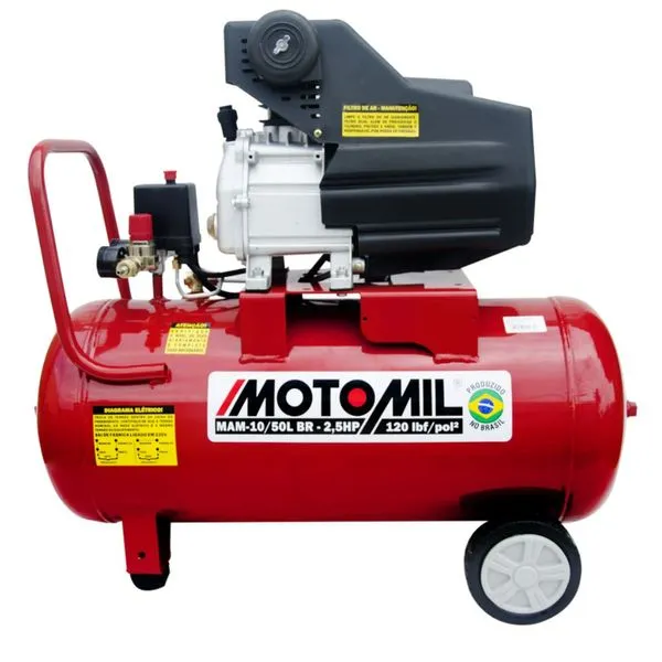 Motocompressor de Ar 50L 10 pés 120Lbs 2HP Bivolt MAM Motomil Motocompressor de Ar 50L 10 pés 120Lbs 2HP MAM Bivolt Motomil