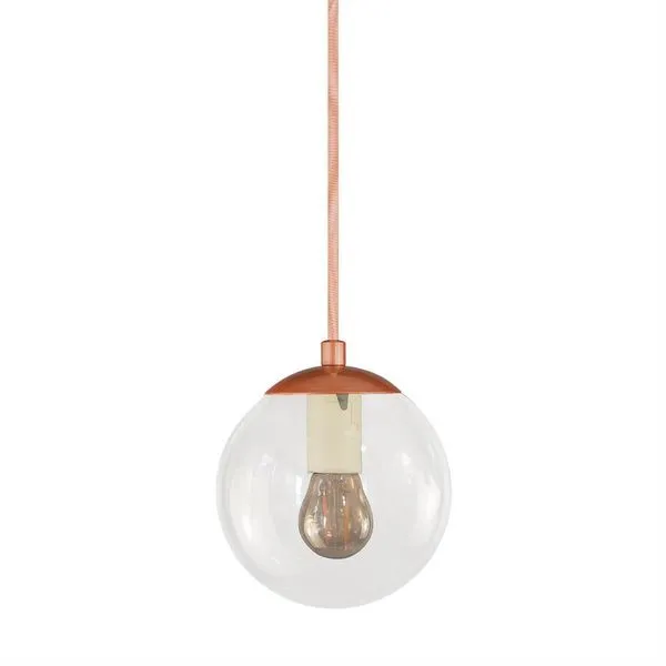 Pendente Globo Esfera De Vidro Cristal 14cm - Bronze