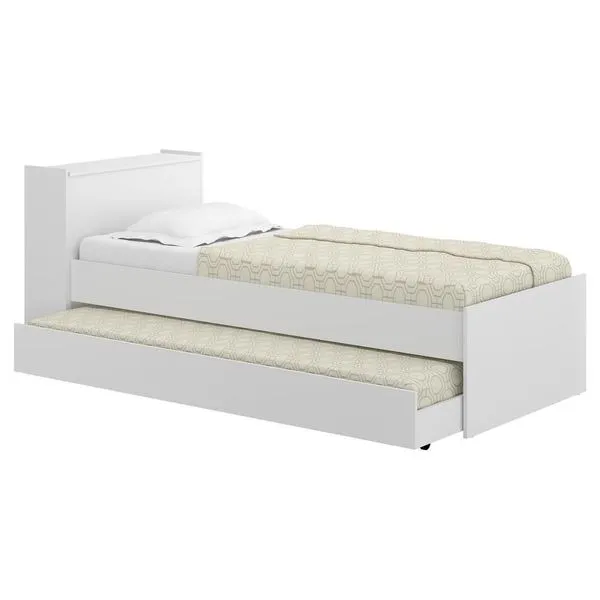 Bicama com Baú Embutido para Colchão 190cmx80cm Branca