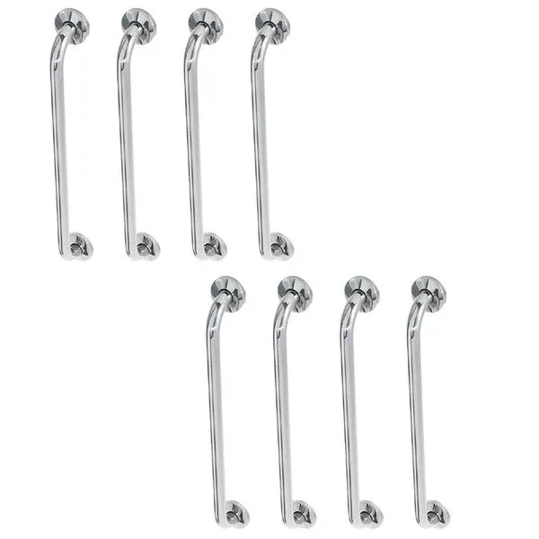 Alça De Apoio Barra 60cm Inox Kit 8 Unidades Acessibilidade Suporte Idoso Cadeirante Resistente Segurança Banheiro Corrimao Escada