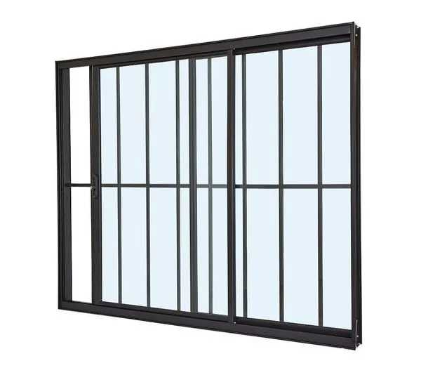 Janela de alumínio Classic 02 folhas com grade preto - 120x120