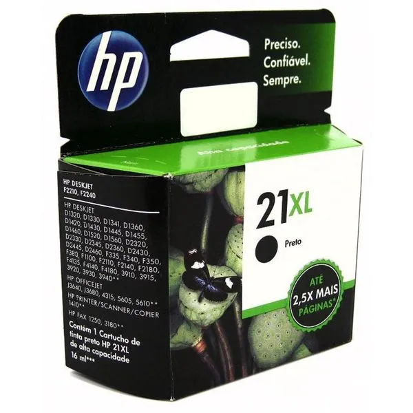 Cartucho de Tinta - HP 21XL - Preto - C9351CB