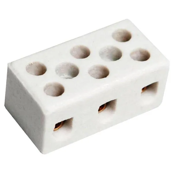 Conector De Porcelana Tripolar 10mm - Fertak
