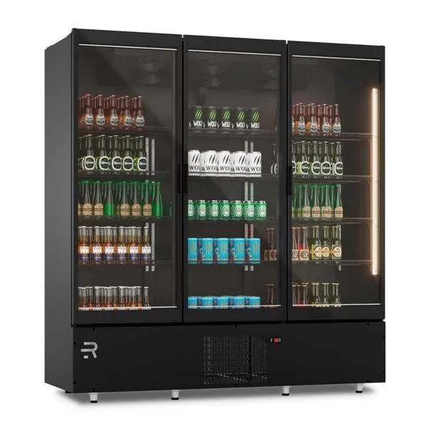 Visa Cooler Premium Extra Frio 3 Portas Vidro Aquecido Inverter Preto/preto VCEFPR3P 220V Refrimate