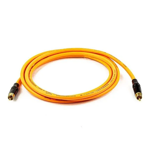 Cabo Coaxial Digital (spdif) Laranja - 10 Metros