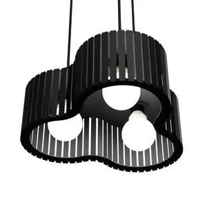 Luminária Pendente Crepusculo Modelo Ripado Preta