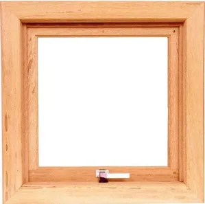 Janela de Madeira Angelim BH 1131 Maxiar 60x60x9cm Vidro Liso com Baguete