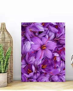 Placa Decorativa Illuminato Flores Roxas 21x29,7x0,6cm