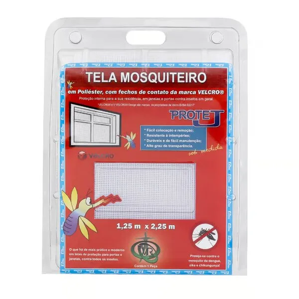 Kit Tela Mosquiteira com Velcro Victoria Reggia Kit Tela Mosquiteira com Velcro 1,25x2,25m Branca