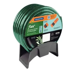 Mangueira Flexível Engate e Suporte para Jardim 1/2" x 1mm Tramontina Mangueira para Jardim Flexível com Engate e Suporte 25m Tramontina