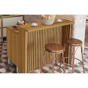 Bancada Ilha Cozinha Princesa Com 1 Porta E 2 Gavetas 120cm Freijó Grafite