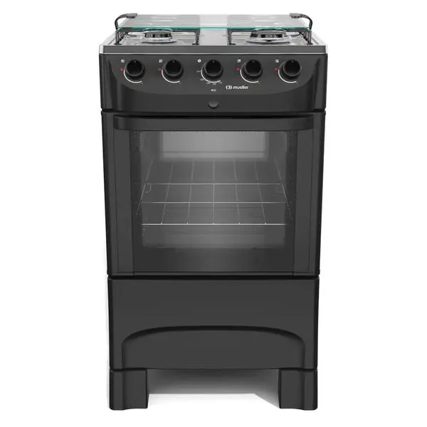 Fogão Mueller 4 Bocas Preto Fosco MFI4BB - Bivolt
