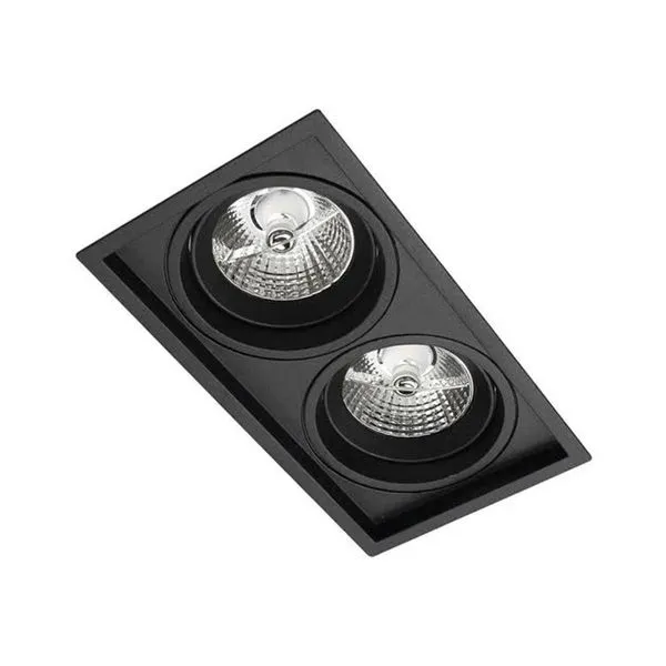 Spot Embutir Recuado Microborda Duplo Ar70 Preto - Interlight