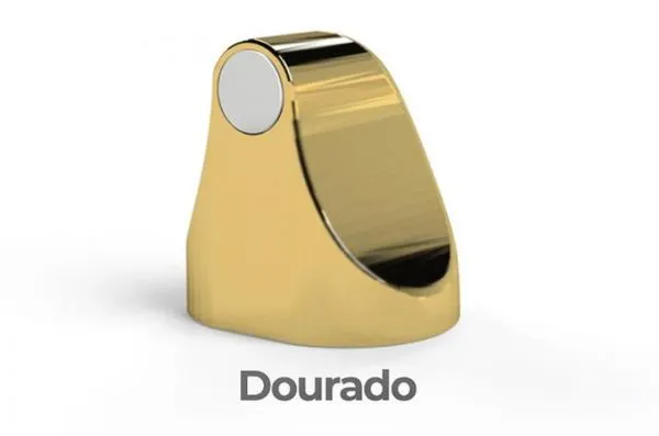 Trava Porta Magnético com Imã Fixador Prendedor Dourado