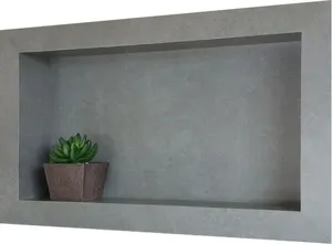 Nicho Decorativo Para Banheiro em Porcelanato Cimento Natural 36x60x11cm