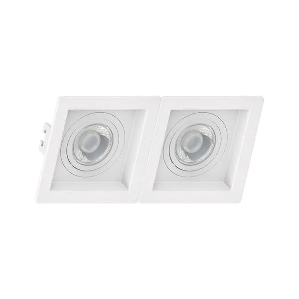 Spot De Embutir Recuado Linked Save Energy Para 2 Lâmpadas Ar70 Gu10 Bivolt Branco Se-330.2072
