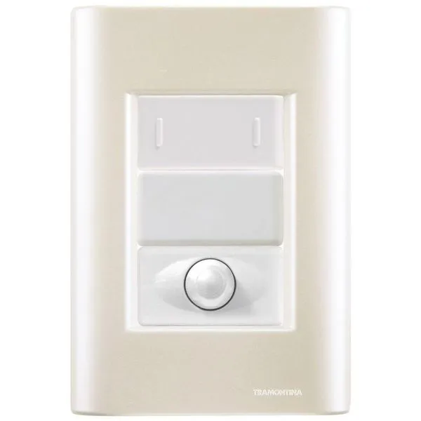 Cj Interruptor Paralelo + Dimmer Ajustável Giz Pérola Tramontina Completo Pronto Tramontina