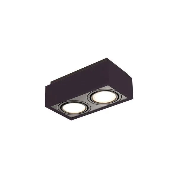 Spot De Sobrepor Newline Box Para 2 Lâmpadas Ar111 Gu10 Bivolt Preto